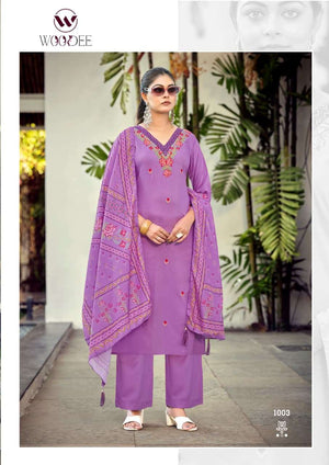 WOODEE RUTVI Rayon Embroidered Salwar Suit Set - Amrah Wholesale