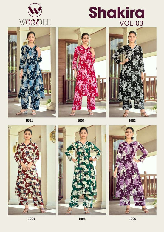 Woodee Shakira Vol 03 Rayon Printed Co Ord Set