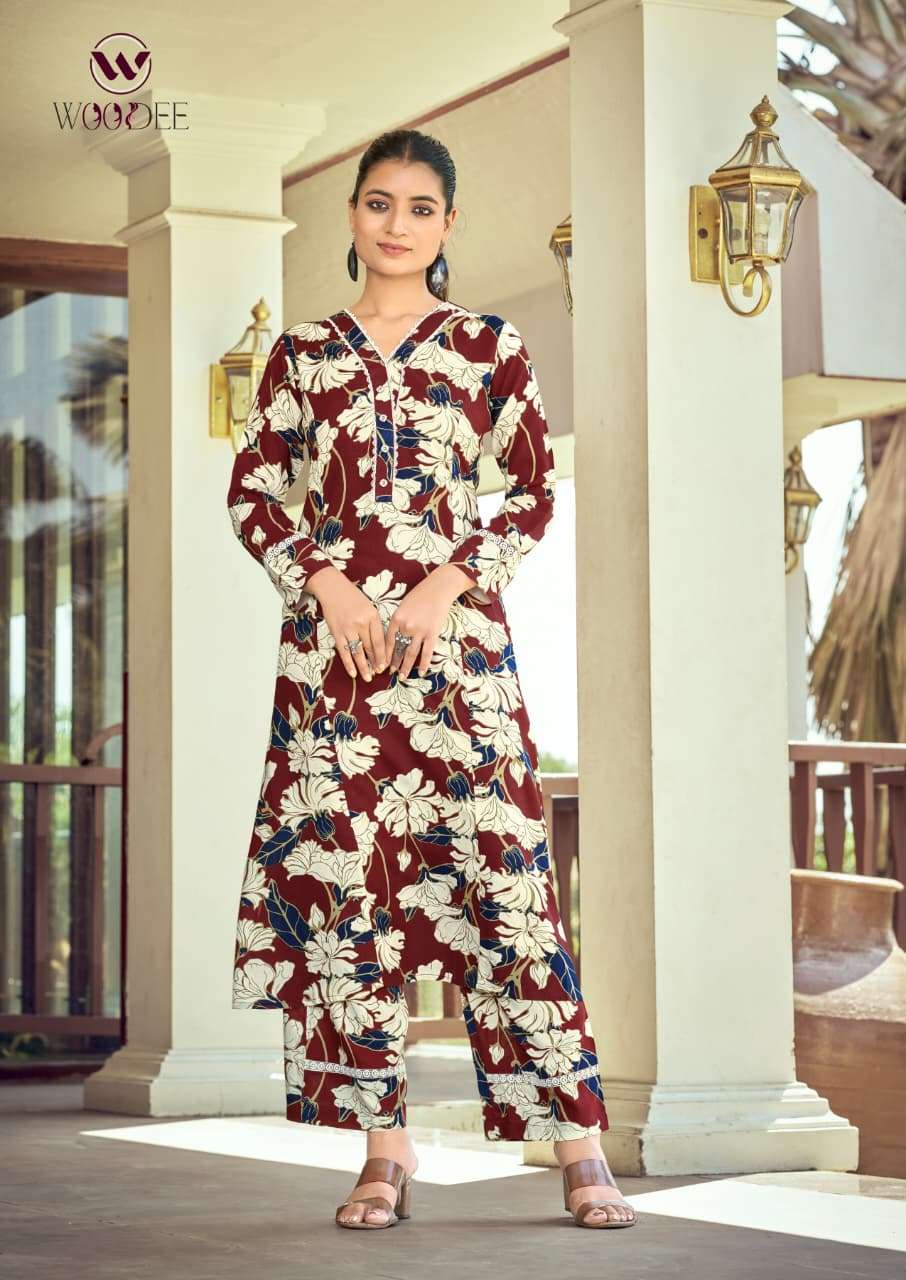 Woodee Shakira Vol 03 Rayon Printed Co Ord Set