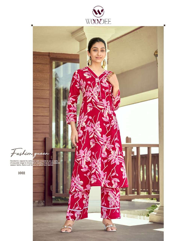 Woodee Shakira Vol 03 Rayon Printed Co Ord Set