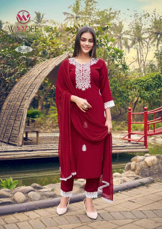 Woodee White Lotus Vol-02 Pure Rayon Salwar Suit Set