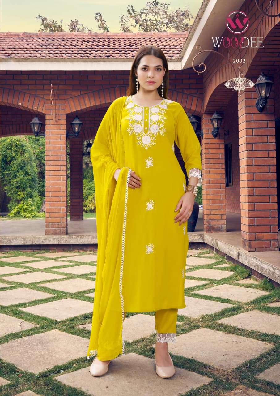 Woodee White Lotus Vol-02 Pure Rayon Salwar Suit Set
