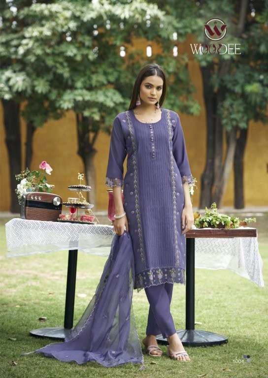 WOODEE WOMIKA Silk Stitched Embroidered Dresses