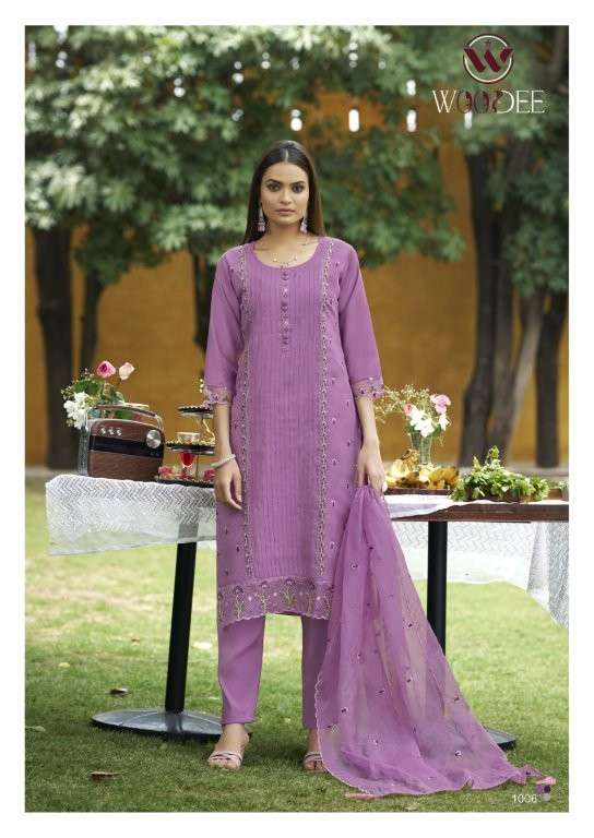 WOODEE WOMIKA Silk Stitched Embroidered Dresses