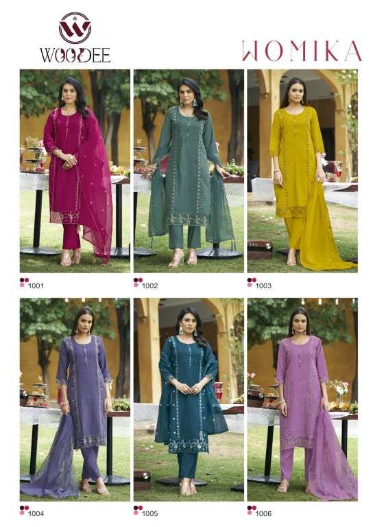 WOODEE WOMIKA Silk Stitched Embroidered Dresses