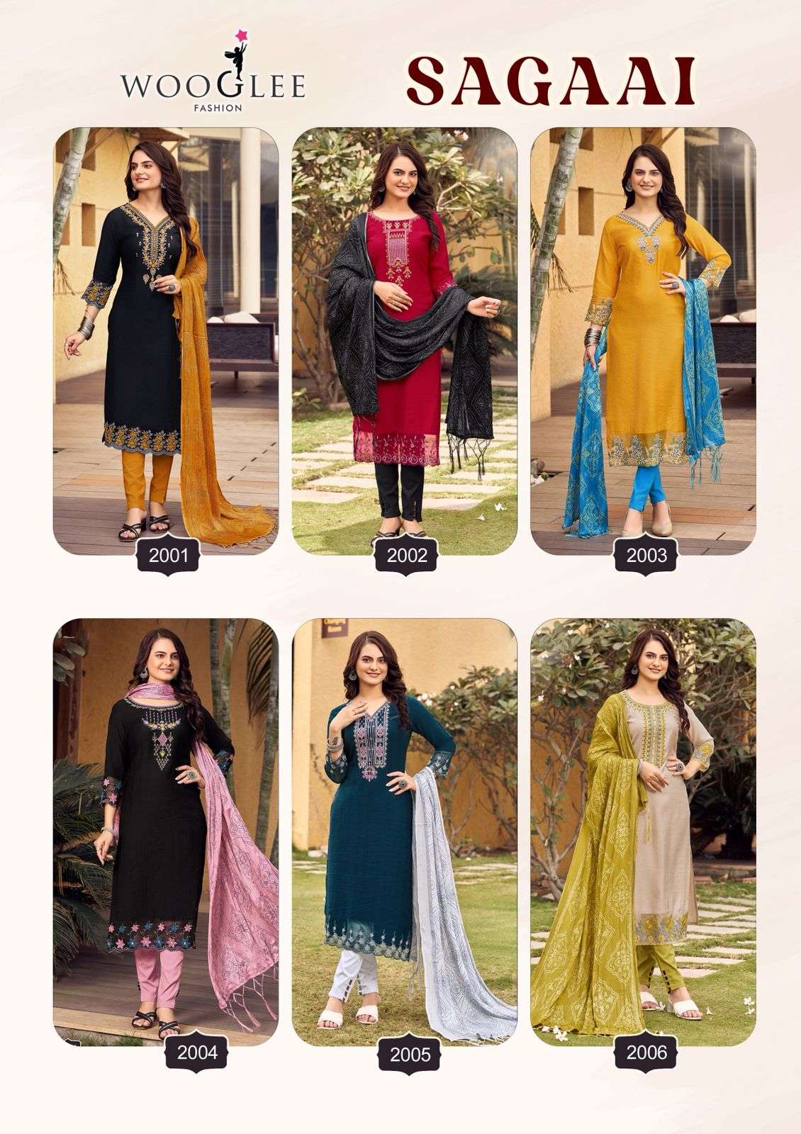 Woogelee Sagaai Vol - 01 Viscose Salwar Suit Set - Amrah Wholesale