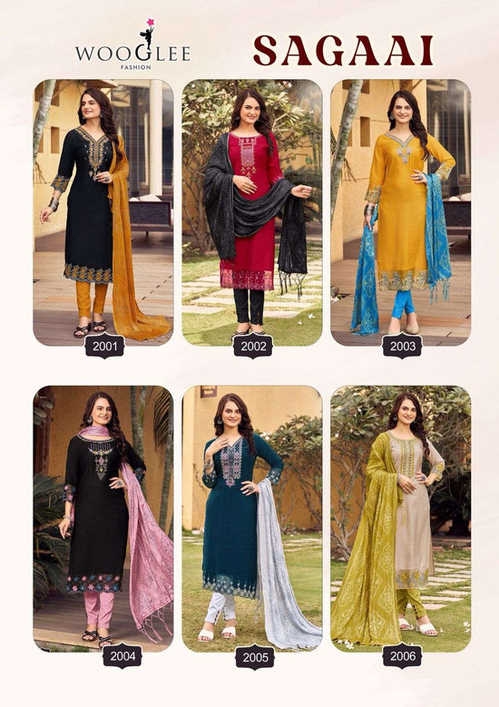 Woogelee Sagaai Vol - 01 Viscose Salwar Suit Set - Amrah Wholesale