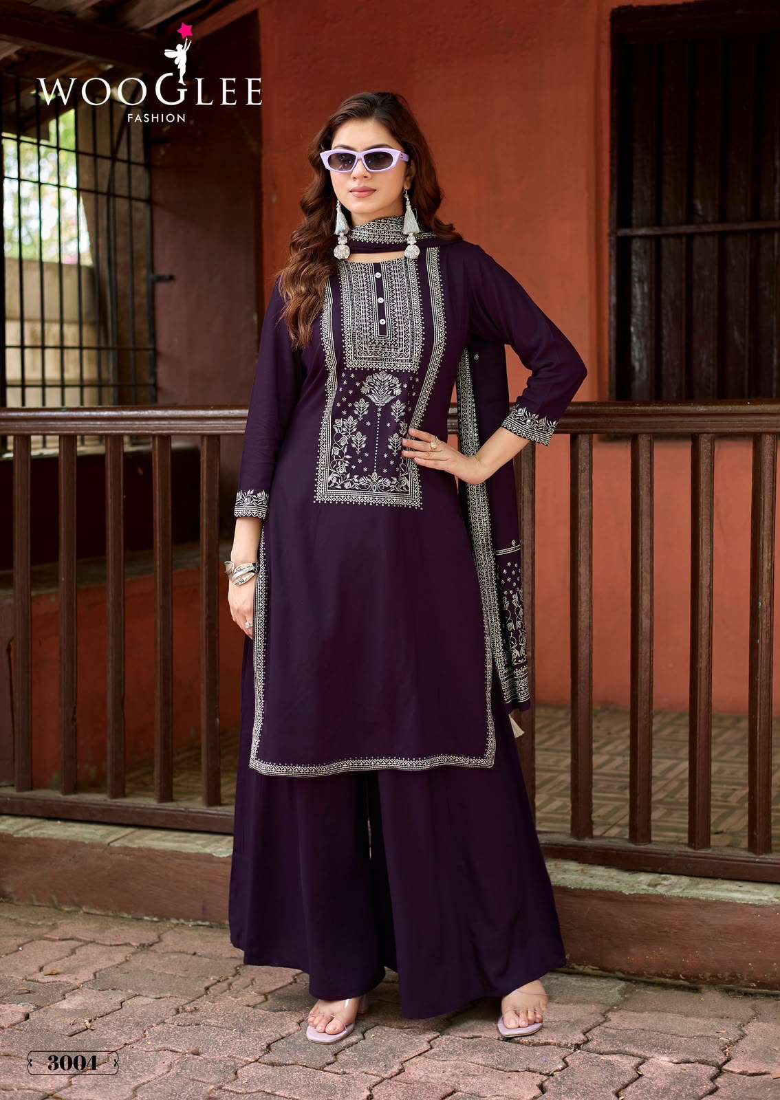 Wooglee Maharani Rayon Printed Stitched Suit Set - Amrah Wholesale