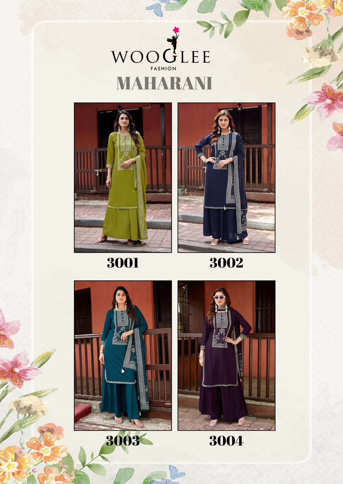 Wooglee Maharani Rayon Printed Stitched Suit Set - Amrah Wholesale