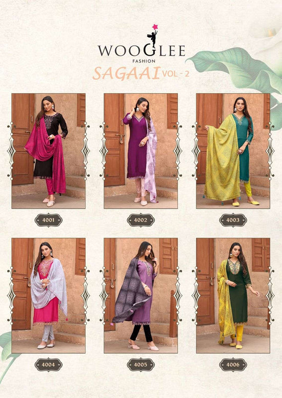 WOOGLEE SAGAAI VOL-02 Viscose Weaving Pakistani Suit Set Wholesale - Amrah Wholesale