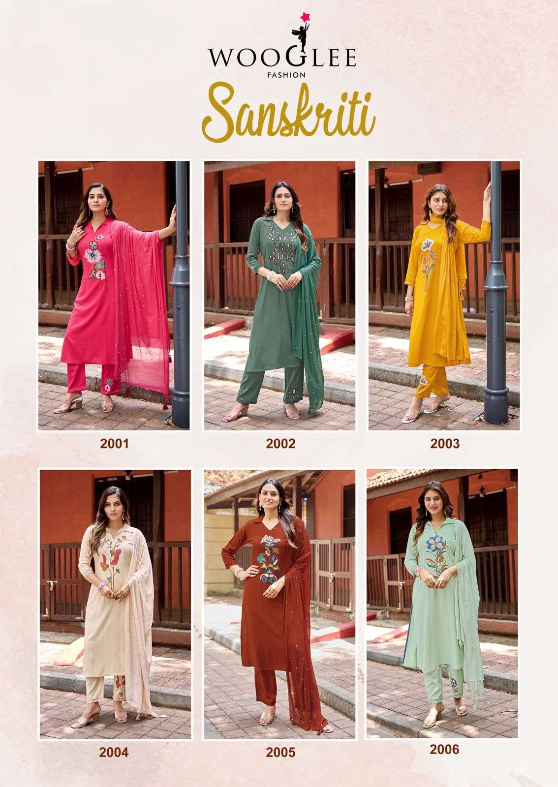 Wooglee Samskriti Rayon Embroidered Salwar Suit Set - Amrah Wholesale