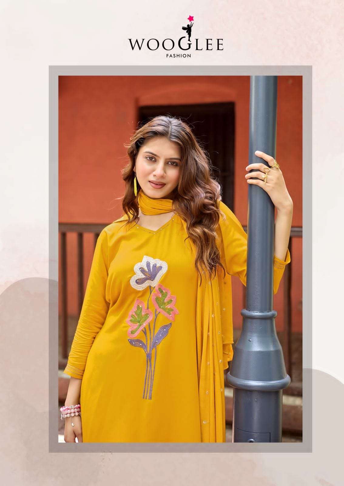 Wooglee Sanskriti Heavy Rayon Kurti Pant Dupatta Set - Amrah Wholesale