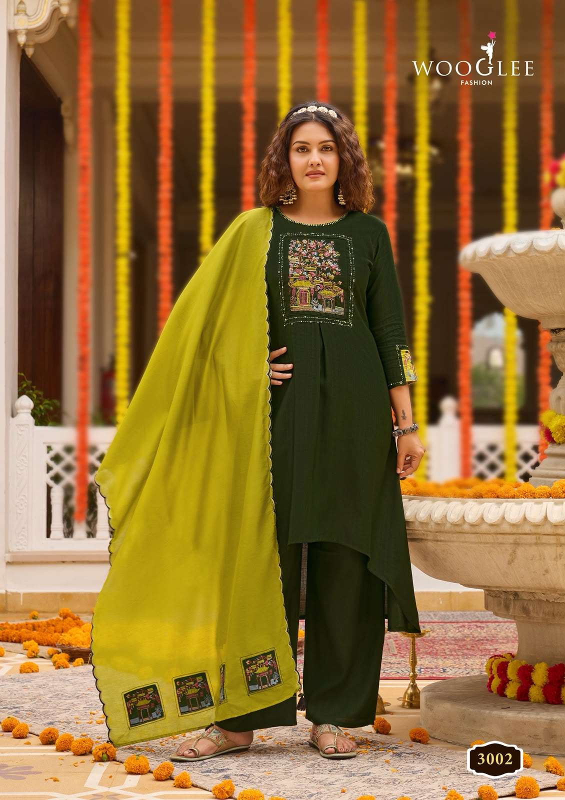 WOOGLEE UTSAVI Viscose Weaving Embroidered Salwar Suit Set