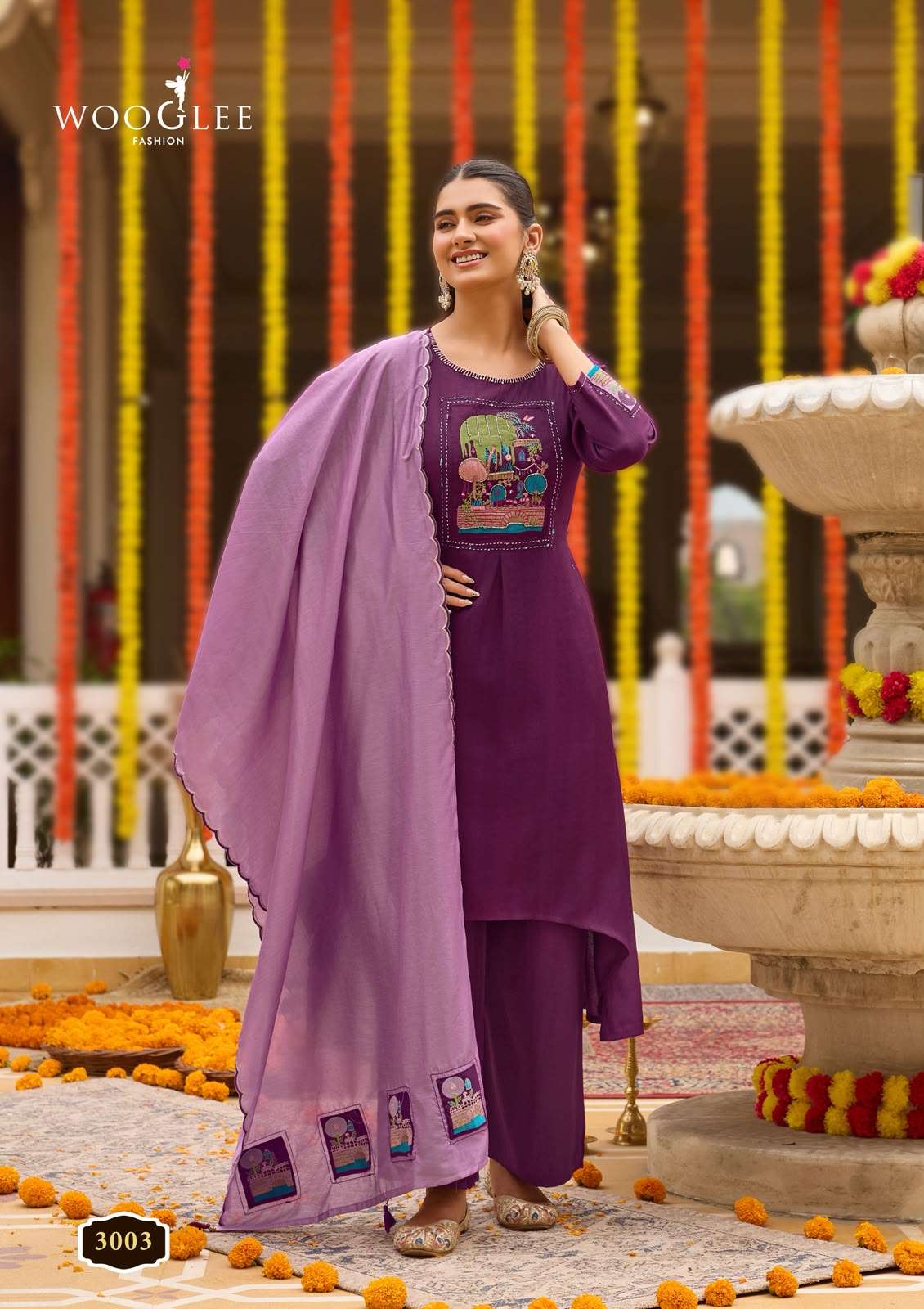 WOOGLEE UTSAVI Viscose Weaving Embroidered Salwar Suit Set