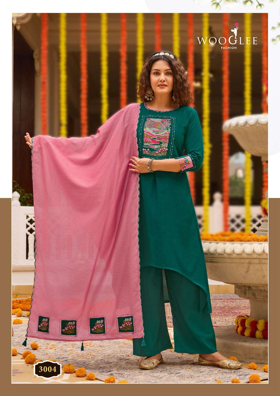 WOOGLEE UTSAVI Viscose Weaving Embroidered Salwar Suit Set