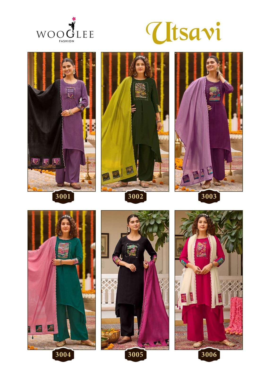 WOOGLEE UTSAVI Viscose Weaving Embroidered Salwar Suit Set