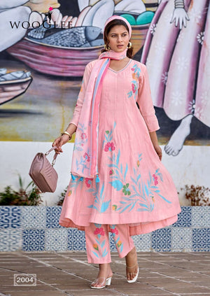 WOOGLEE VARNIKA Mal Chanderi Printed Salwar Suit Set