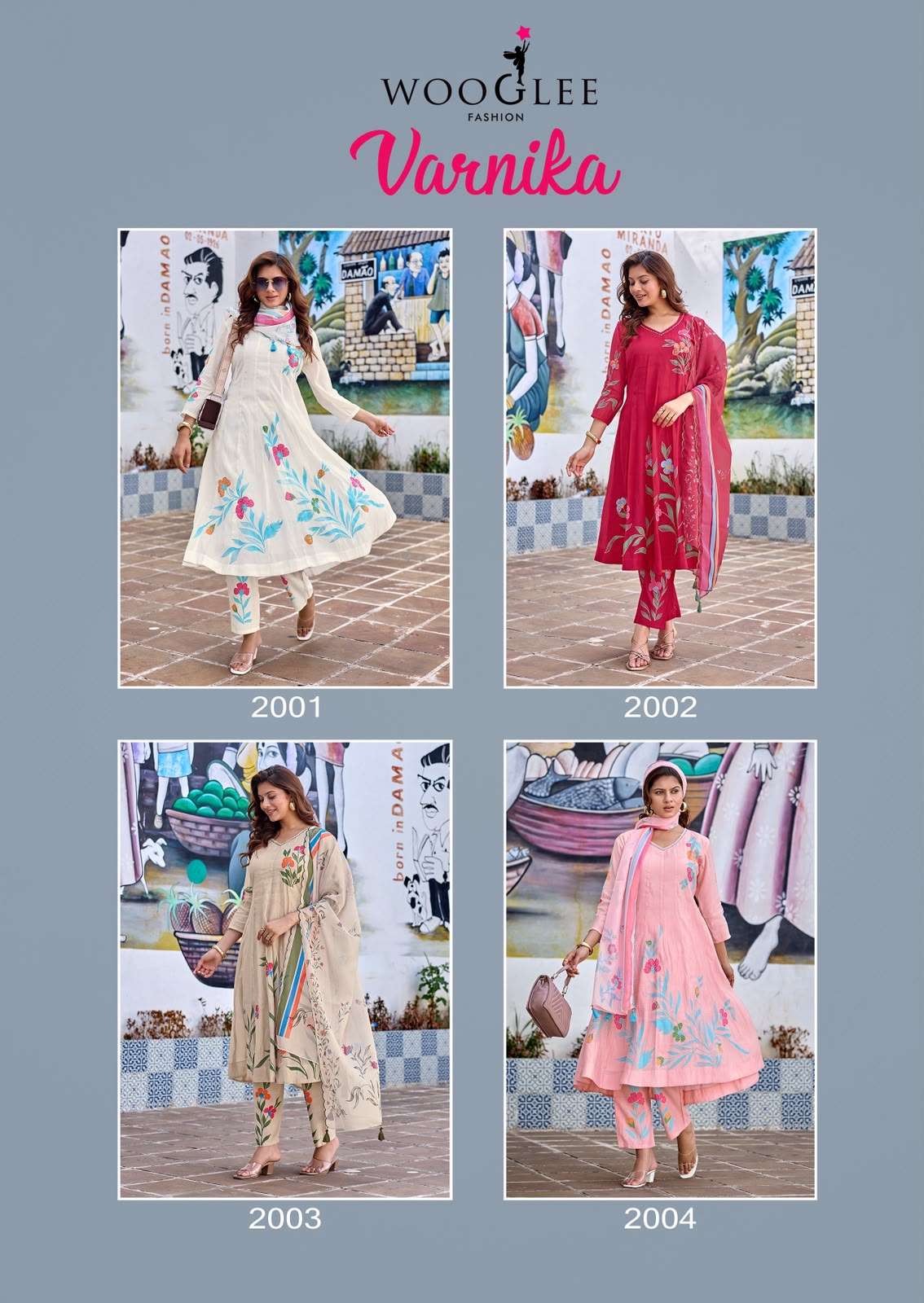 WOOGLEE VARNIKA Mal Chanderi Printed Salwar Suit Set
