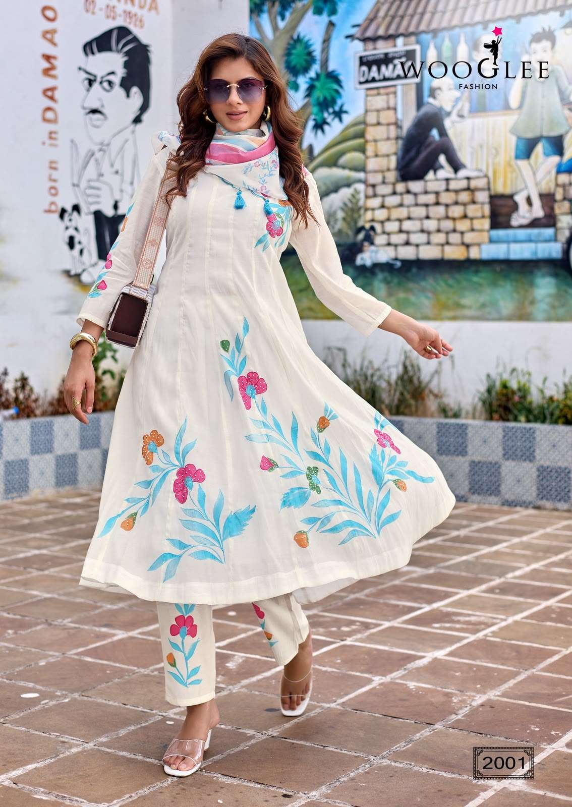 WOOGLEE VARNIKA Mal Chanderi Printed Salwar Suit Set