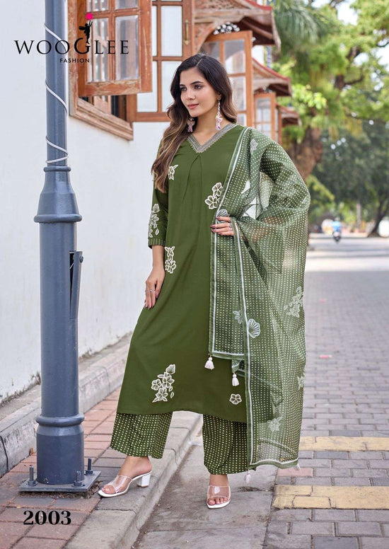 WOOGLEE VASUDHA Rayon Printed Stitched Dresses Set