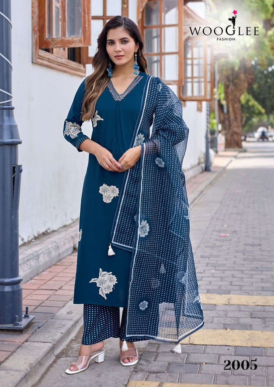 WOOGLEE VASUDHA Rayon Printed Stitched Dresses Set