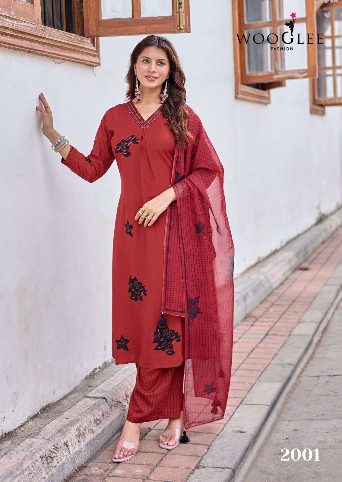 WOOGLEE VASUDHA Rayon Printed Stitched Dresses Set