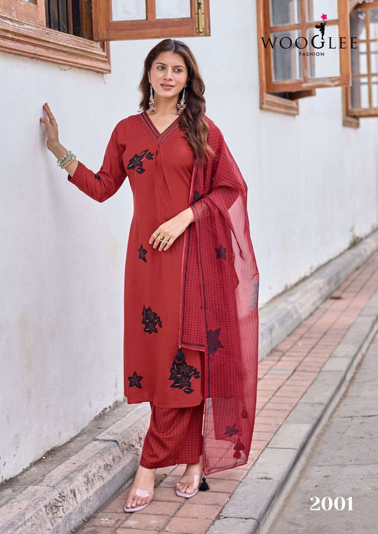 WOOGLEE VASUDHA Rayon Printed Stitched Dresses Set