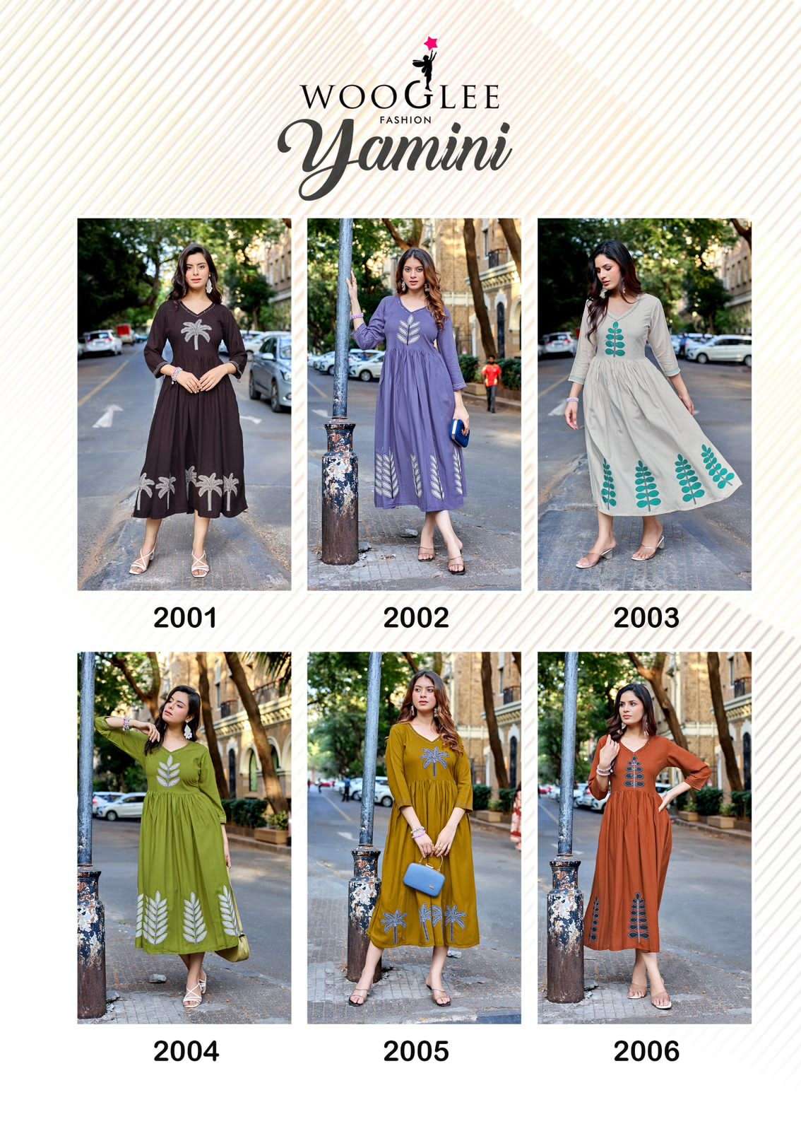 Wooglee Yamini Heavy Rayon Thread Work Stitched Kurti Gown