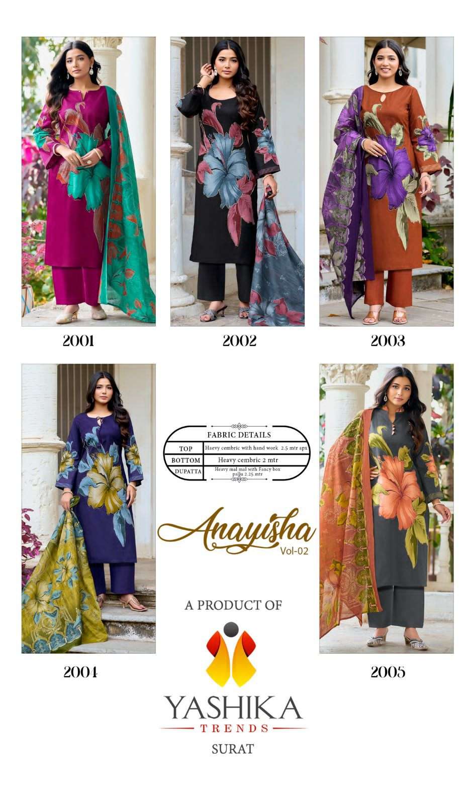 Yashika Anayisha Vol 2 Heavy Cotton Dress Material - Amrah Wholesale
