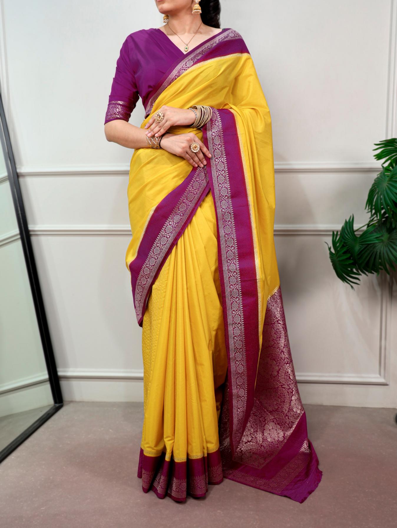 YNF7900 Mysore Crepe Zari Weaving Saree