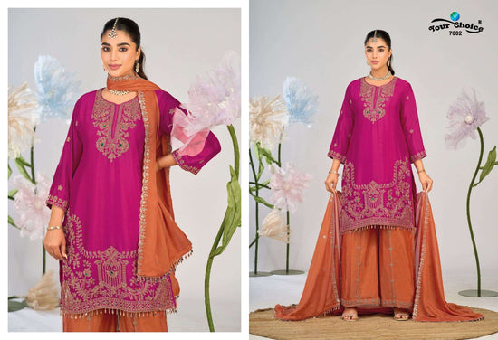 YOUR CHOICE AVEN Chinon Embroidered Stitched Sharara Suit