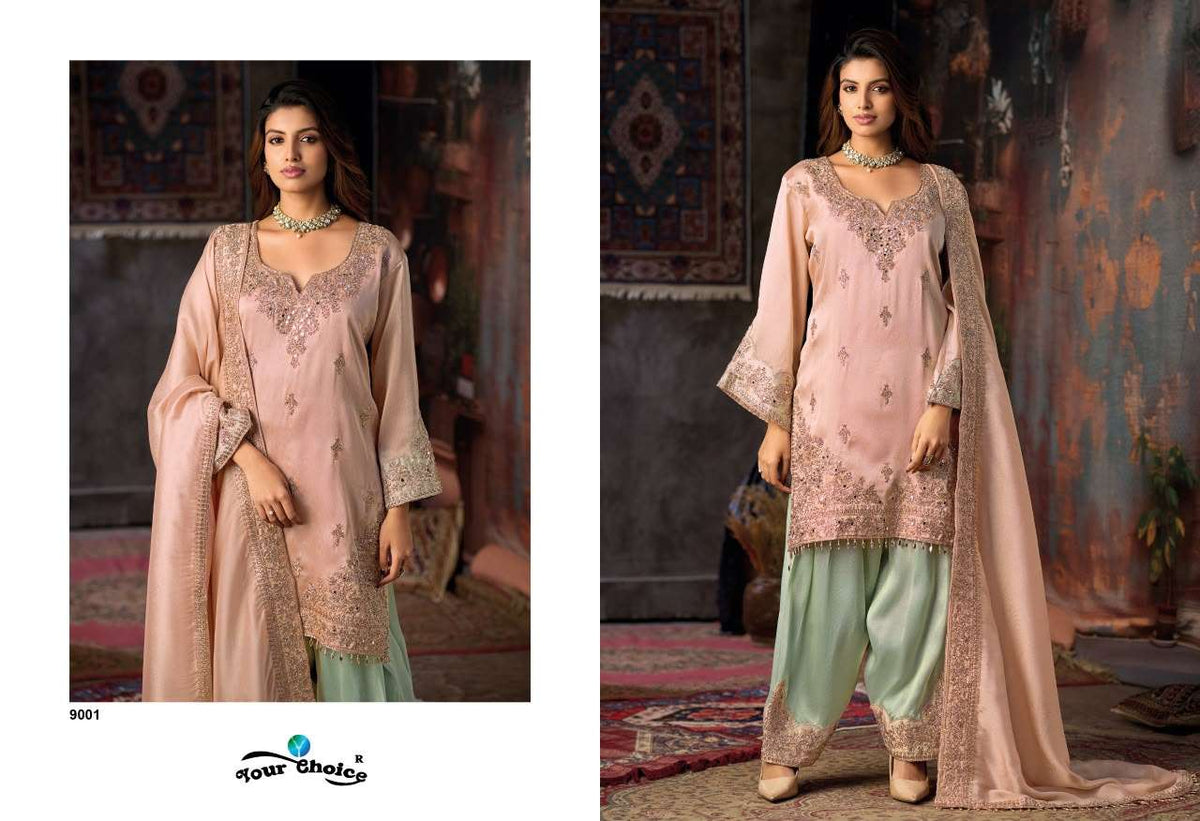 YOUR CHOICE BLISS Ziraf Embroidered Stitched Salwar Suit Set