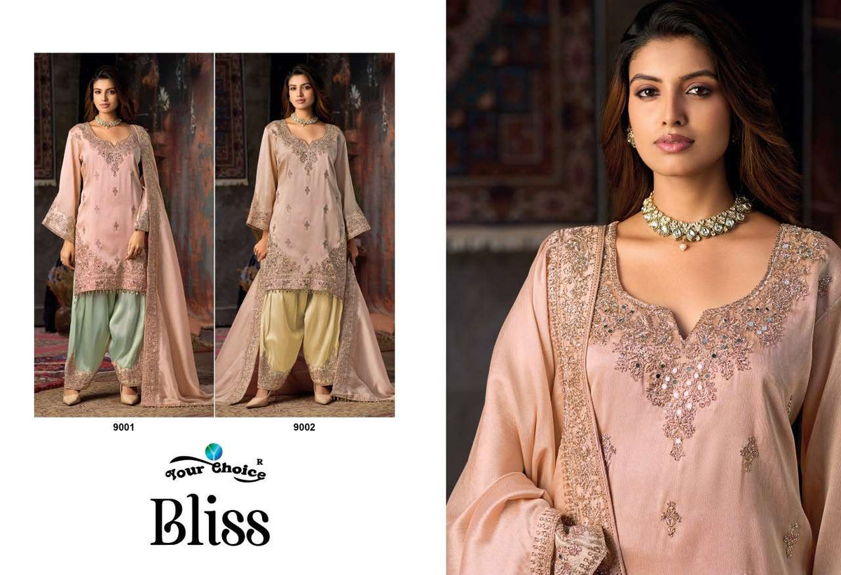 YOUR CHOICE BLISS Ziraf Embroidered Stitched Salwar Suit Set