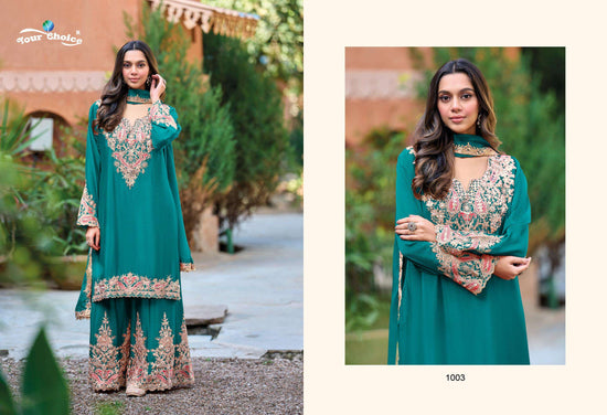 YOUR CHOICE DECENT Pure Chinon Embroidered Salwar Suit Set