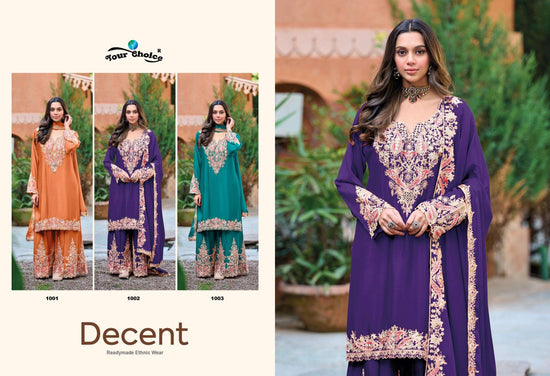 YOUR CHOICE DECENT Pure Chinon Embroidered Salwar Suit Set