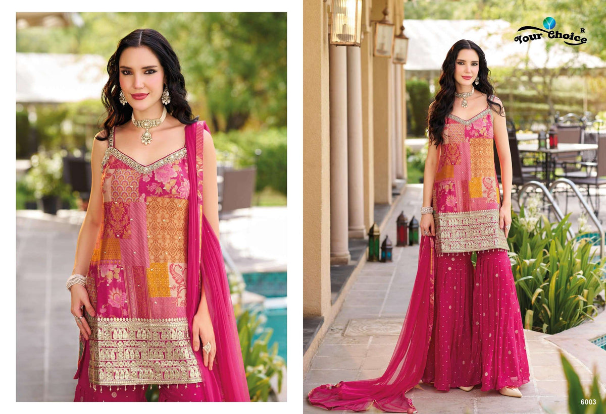 YOUR CHOICE GINNI Chinon Stitched Salwar Suit Set