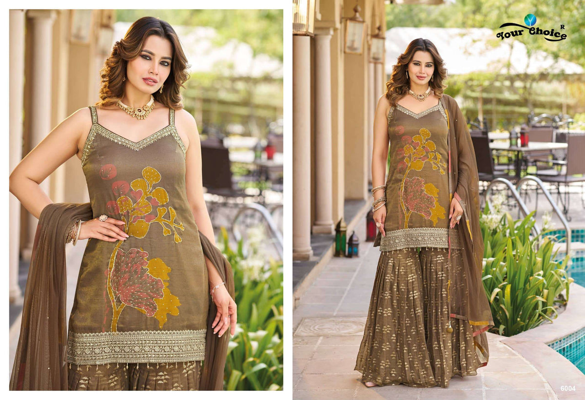 YOUR CHOICE GINNI Chinon Stitched Salwar Suit Set