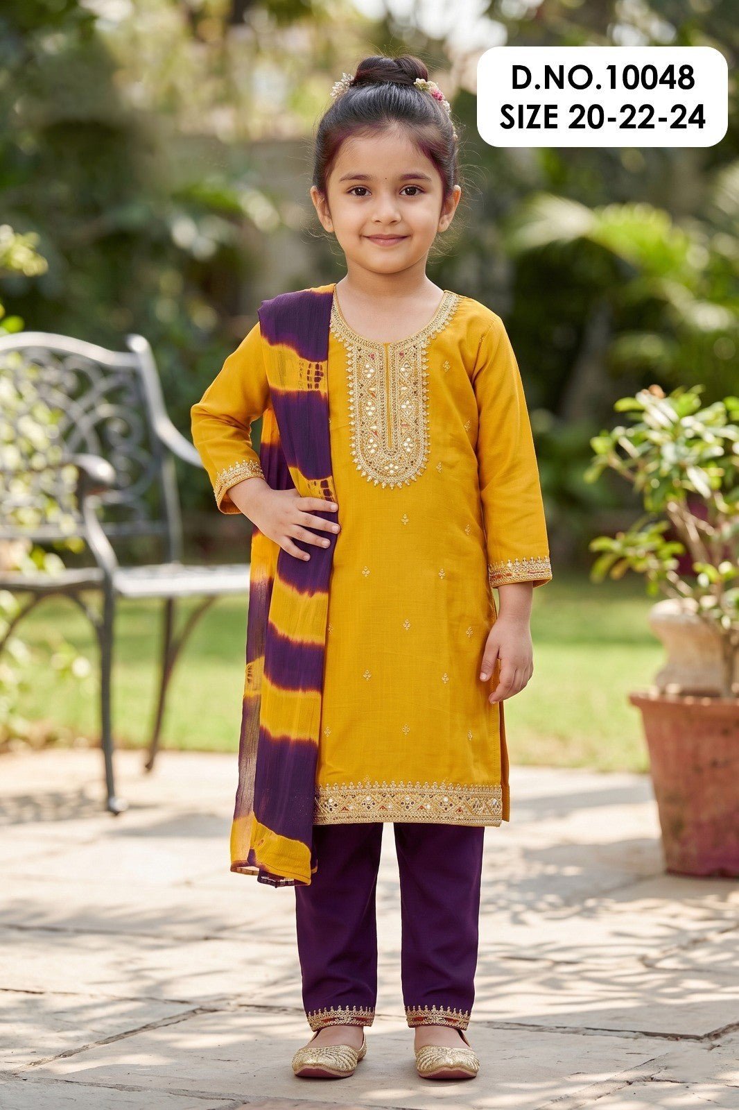 Yukti 10045 And 48 Heavy Rayon Embroidered Girls Ethnic Dress Set - Amrah Wholesale