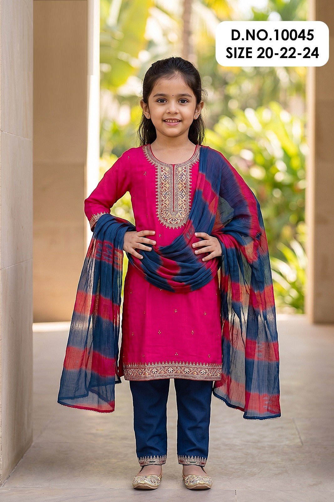Yukti 10045 And 48 Heavy Rayon Embroidered Girls Ethnic Dress Set - Amrah Wholesale