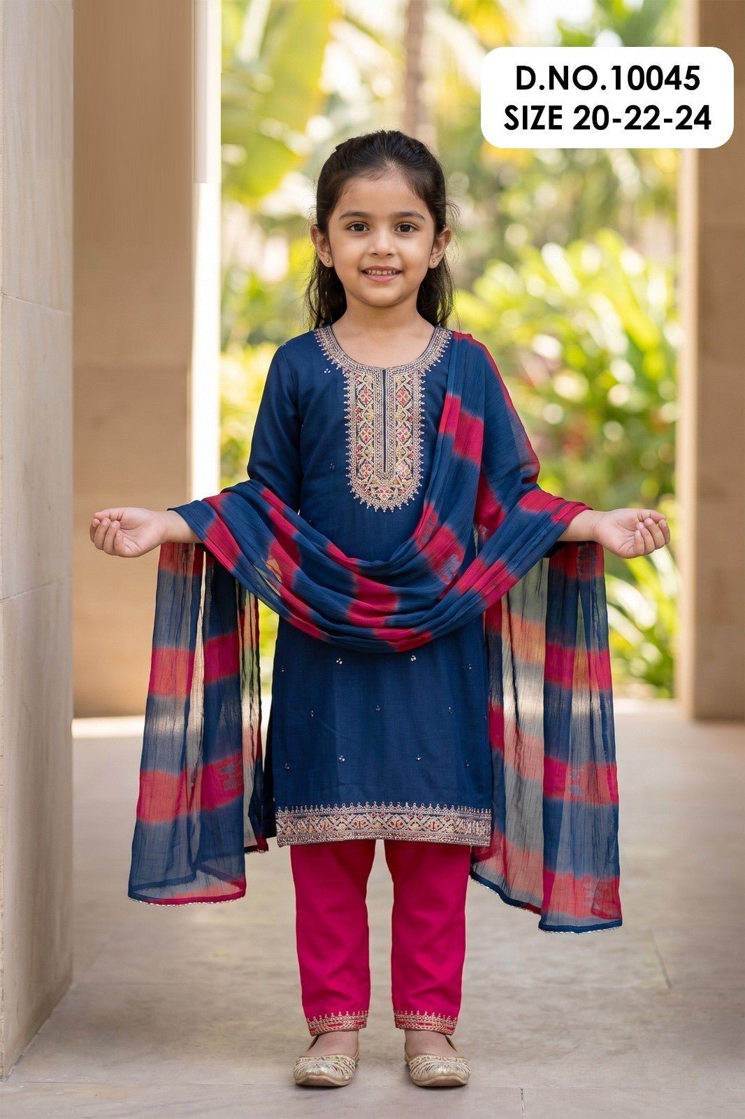 Yukti 10045 And 48 Heavy Rayon Embroidered Girls Ethnic Dress Set - Amrah Wholesale