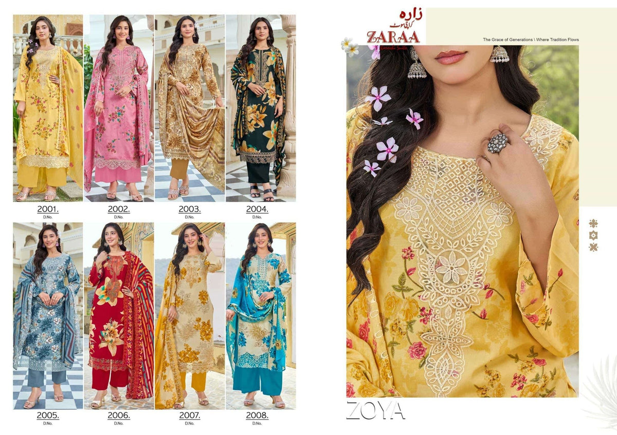 Zaraa Zoya Vol 2 Karachi Rayon Cotton Dress Material - Amrah Wholesale