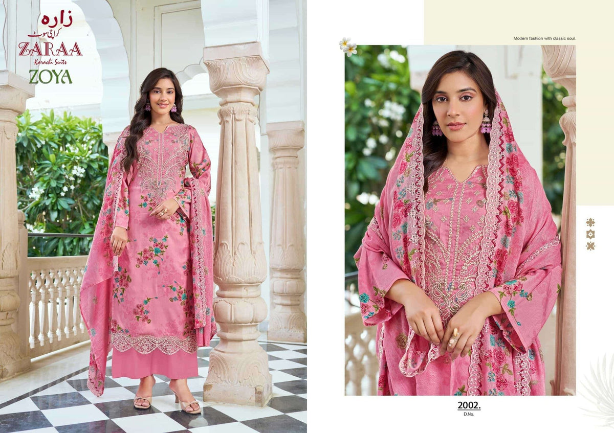 Zaraa Zoya Vol 2 Karachi Rayon Cotton Dress Material - Amrah Wholesale