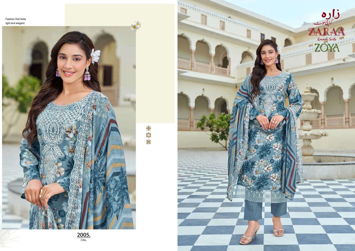 Zaraa Zoya Vol 2 Karachi Rayon Cotton Dress Material - Amrah Wholesale