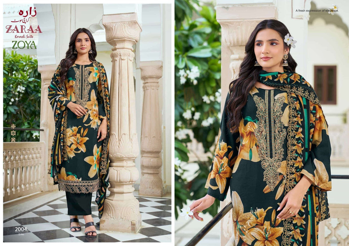 Zaraa Zoya Vol 2 Karachi Rayon Cotton Dress Material - Amrah Wholesale