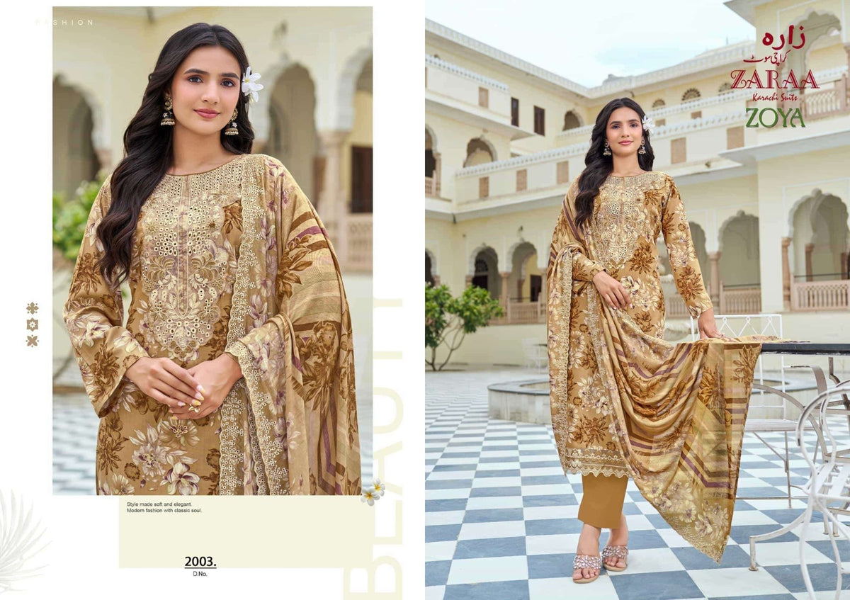 Zaraa Zoya Vol 2 Karachi Rayon Cotton Dress Material - Amrah Wholesale