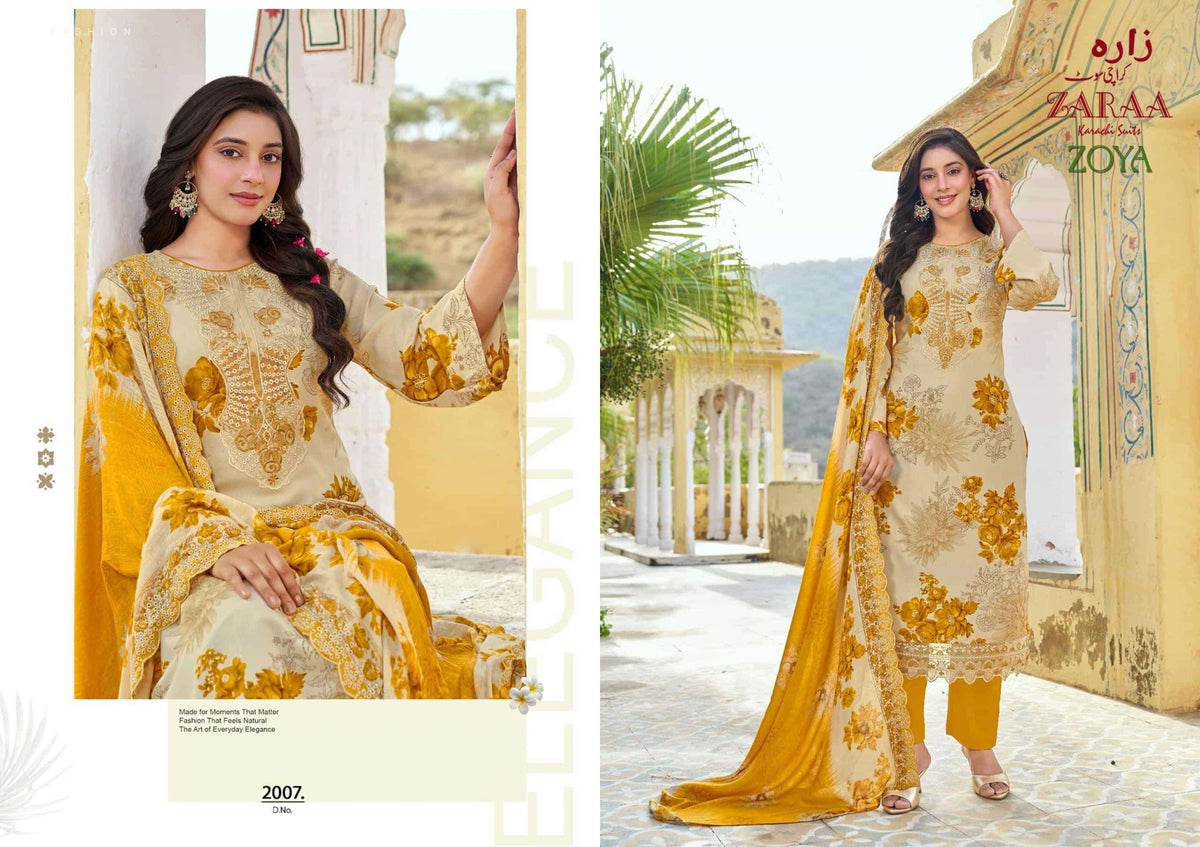 Zaraa Zoya Vol 2 Karachi Rayon Cotton Dress Material - Amrah Wholesale