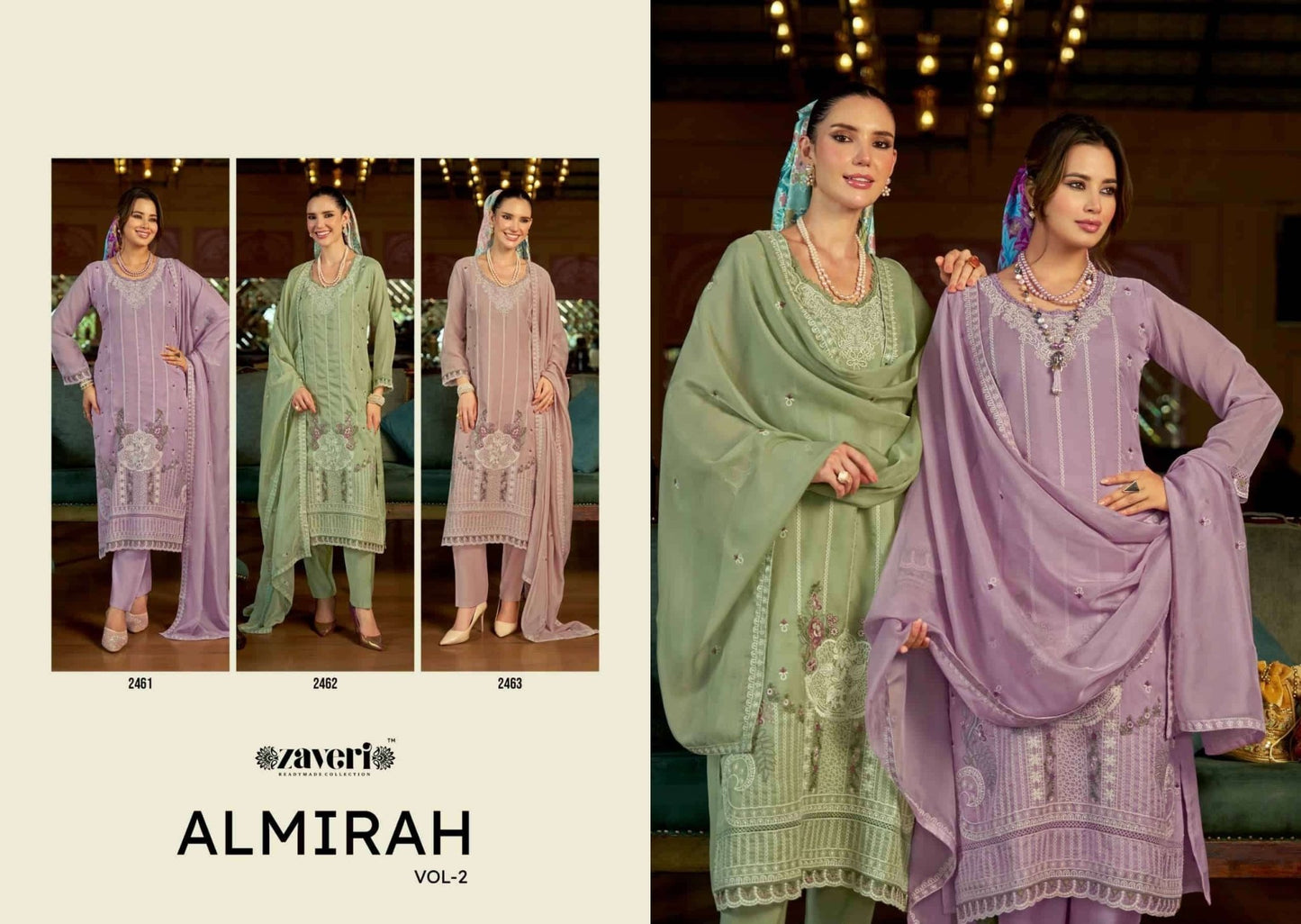 Zaveri Almirah Vol 2 Organza Embroidered Salwar Suit Set - Amrah Wholesale