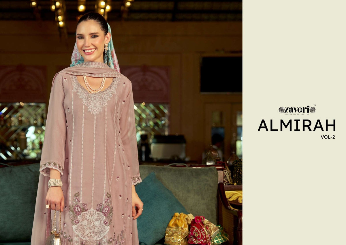 Zaveri Almirah Vol 2 Organza Embroidered Salwar Suit Set - Amrah Wholesale