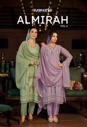 Zaveri Almirah Vol 2 Organza Embroidered Salwar Suit Set - Amrah Wholesale
