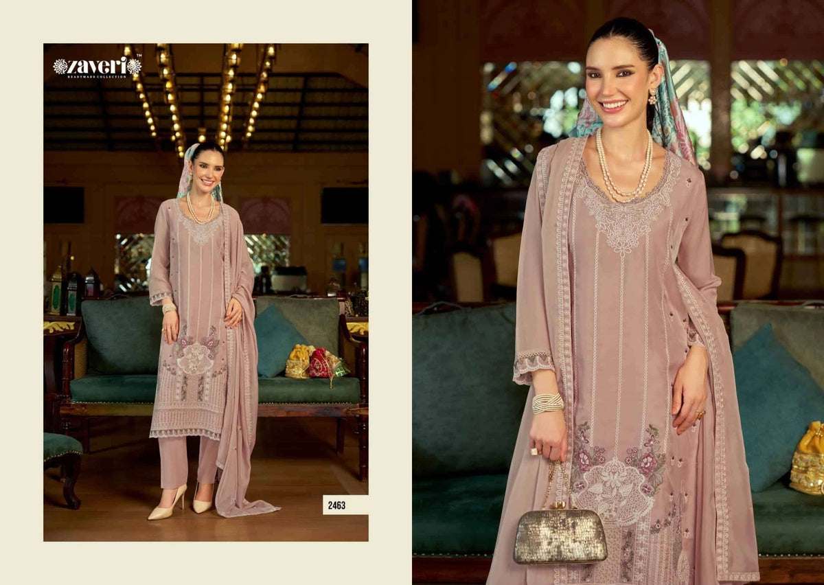 Zaveri Almirah Vol 2 Organza Embroidered Salwar Suit Set - Amrah Wholesale